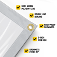 thumbnail image 2 of Core Tarps 20 Mil Extreme Heavy Duty Clear Tarp with Gromments - 30x40ft Super Clear Tarps Heavy Duty Waterproof Vinyl Tarpaulin, Transparent Tarp for Outdoor, Camping & Construction, Clear, 2 of 8