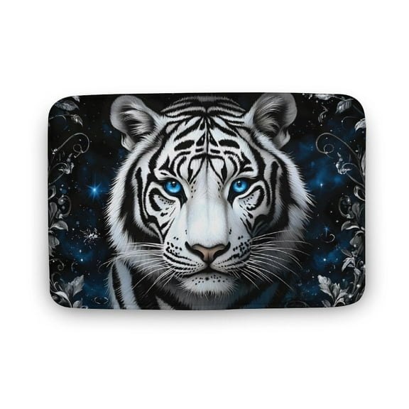 Bengal White Tiger Welcome Door Mat for Home Entrance Outdoors Mats Entry Rugs Non Slip Coral Velvet Inside Floor Mats 15.7"x23.6"