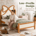 thumbnail image 6 of Miniyam Twin Size Kids Platform Bed with Bow-Shaped Headboard, Wood Bed Frame, Natural, 6 of 7
