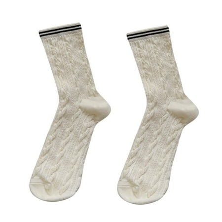 

Fashion Socks Women Autumn And Winter Three Jacquard Socks Middle Tube Twist Cotton Casual Simple Versatile Stockings