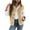 Khaki, variant on cocolona Womens Fleece Vest Casual Sleeveless Button Down Jacket Fall Winter Fuzzy Warm Coat Trendy Outwear with Pockets