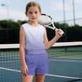 thumbnail image 5 of chaqlin Girl's 2-Piece Matching Set Sleeveless Tank Top and Soft Athletic Shorts with Pockets Summer Sport Athletic Outfits Toddler to Big Kid (5-14Y), 5 of 7