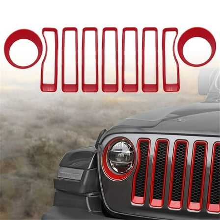 Acaigel Mesh Grille Grill Insert Headlight Turn Light Cover Trim For 2018-2022 Jeep Wrangler Jl Jlu For Gladiator Jt