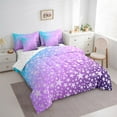thumbnail image 3 of Manfei Purple Stars Kids Twin Bedding Sets 7-Piece, Dreamy Cartoon Bedding Comforter Set, Mystic Starry Sky Reversible Sheet Sets, Luxury Bedroom Decor, 3 of 7
