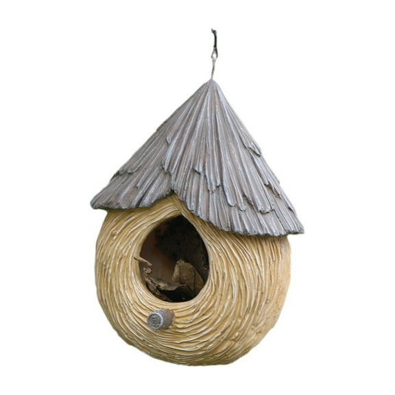 Outdoor Birdhouse Decor for Gardens, Resin Hanging Ornament, Durable Bird Nests for Courtyards and Balconies, Exquisite Painted Design, Decorative Garden Accents
