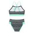 thumbnail image 2 of inlzdz Girls Tropical Print Bikini Set  Two Piece Swimsuits Summer Water Sport Swimwear Bathing Suits Blue 12, 2 of 7
