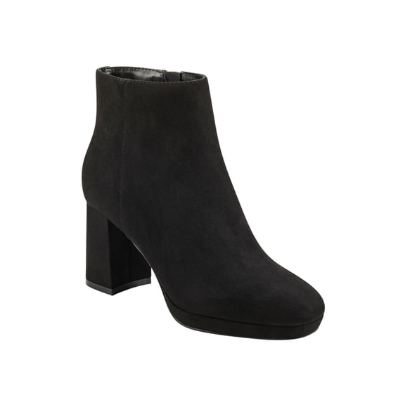 BANDOLINO Womens Black Padded Colleen Almond Toe Block Heel Zip-Up Booties 10 M
