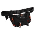 thumbnail image 3 of Riñonera de gran capacidad para hombre, impermeable, con un solo hombro, para deportes al aire libre, ciclismo y montañismo, color negro, 3 of 14