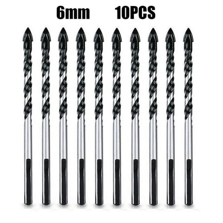 

10PCS/SET 6mm Tungsten Carbide Drill Bit Set For Porcelain Tile Concrete Ceramic