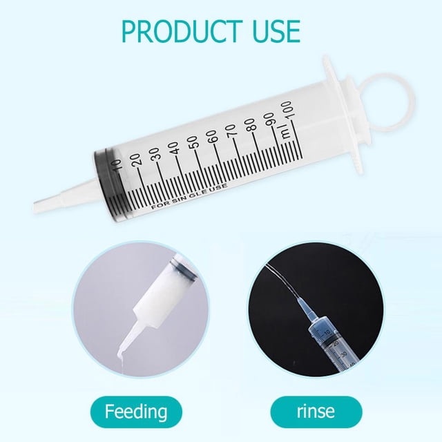 Jeringa de nutrientes líquidos reutilizable de 100 ml para laboratorio de hidroponía de alimentación animal