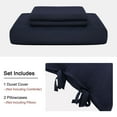 thumbnail image 3 of Unique Bargains 3-Pack Bow Tie Duvet Cover Bedding Set Twin Navy Blue, 3 of 8