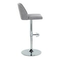 thumbnail image 3 of Toriano Adjustable Bar Stool, Chrome Bar Stools, Bar Chairs, Swivel Bar Stools, Bar Stools Set of 2 (Grey Fabric), 3 of 5