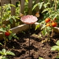 thumbnail image 4 of Glazed Ceramic Pollinator Waterer With Stake Floral Butterfly Feeder Outdoor Garden Bird Bath Yard Ornament For Patio Backyard Garden Decor, 4 of 5