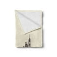 thumbnail image 2 of Georgia Soft Flannel Fleece Throw Blanket, Illustration of Atlanta City Skyline Vintage Design Drawn by Hand, Cozy Plush for Indoor and Outdoor Use, 60" x 80", Dark Taupe and Eggshell, by Ambesonne, 2 of 5
