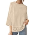 thumbnail image 2 of Kelon Long Sleeve Shirts for Women Cowl Neck Boho Tops Outfits Trendy Clothes 2026 Casual Summer Tshirt, XL, 2 of 7