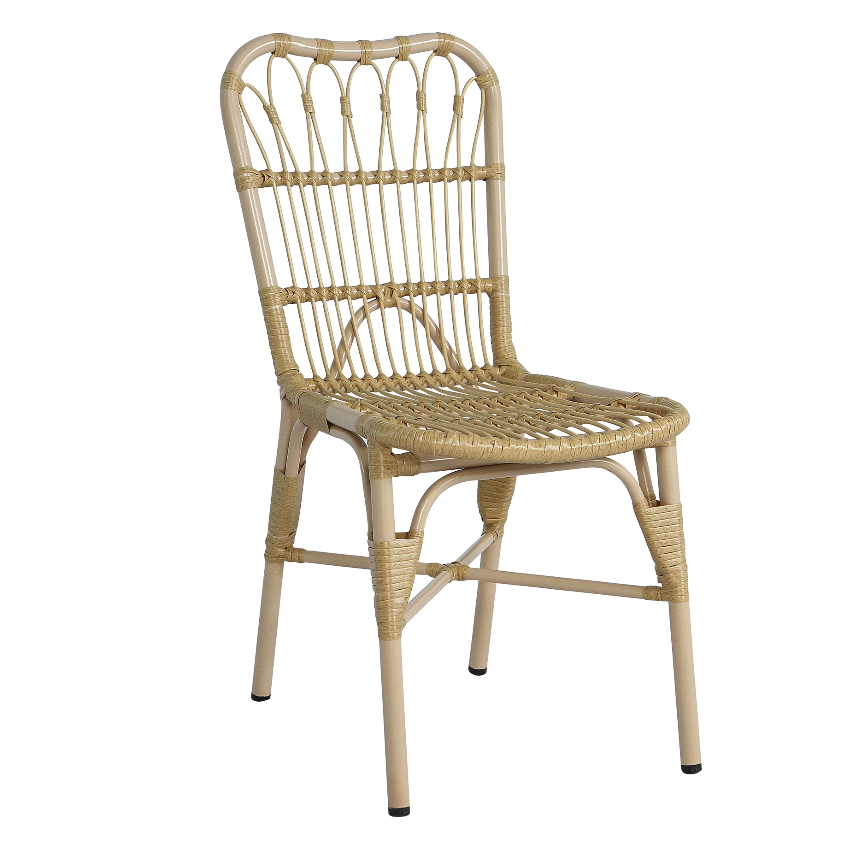 MAYEERTY Set of 2 Outdoor PE Wicker Chairs Natural Rattan Weather-Resistant