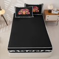 thumbnail image 4 of Homewish Fashion Leopard Print Camping RV Zipper Twin Comforter Sets with Fitted Sheet and 2 Pillowcases,Travel Trailers Lover Zipper Bedding Set,Black Reversible,4 Pieces, 4 of 7