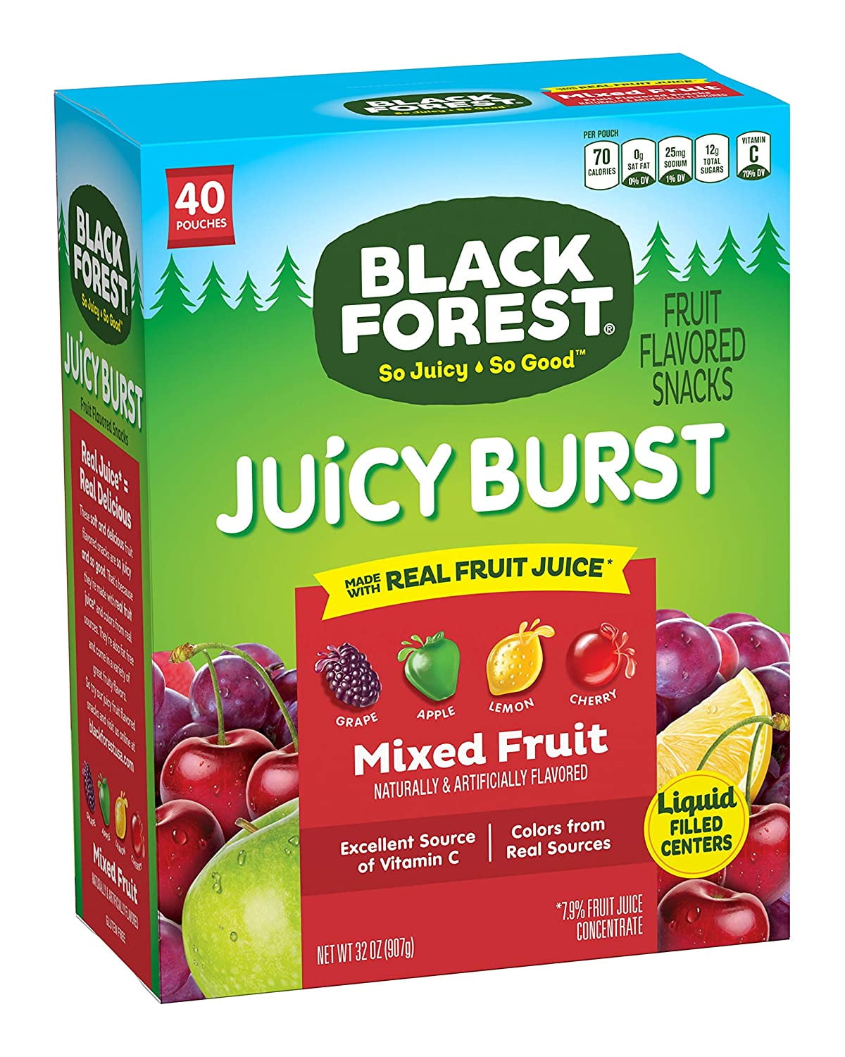 Buy Black Forest Fruit Snacks Juicy Bursts, Mixed Fruit, 0.8 Ounce 40