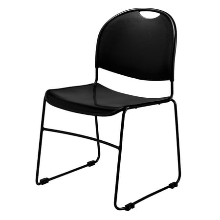 - Commercialine® Economy Stack Chair With Built-in Ganging, Black