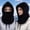 Black, variant on Balaclava, Women Fleece Hooded Winter Face Cover and Hat, Thick Windproof Cold Weather Pullover Cap for Skiing Cycling Snowboard Outdoor