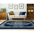 thumbnail image 2 of Porch & Den  Curry Hand-Carved Area Rug Navy 1'10" x 2'8" 2' x 3' Living Room,Bedroom,Entryway White,Beige Rectangle, 2 of 5