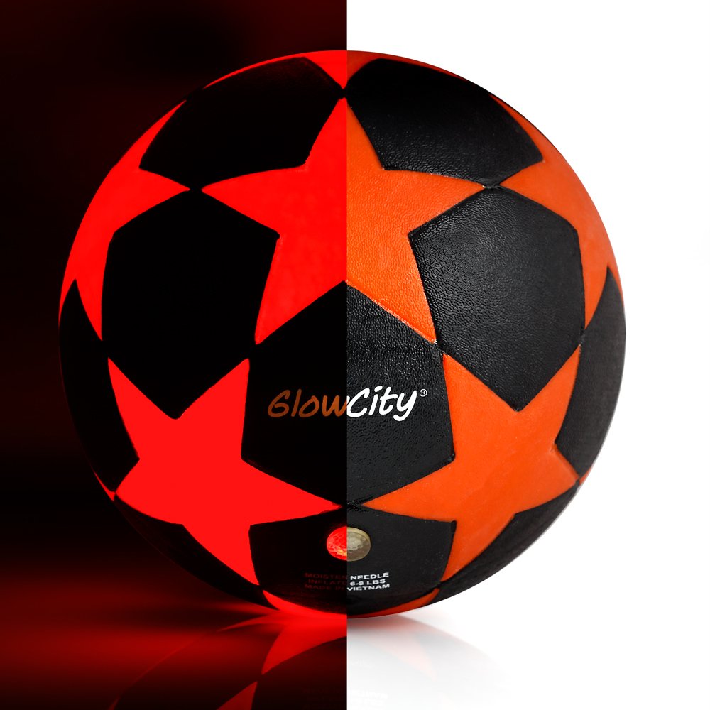 GlowCity LED Star Soccer Ball – Size 5 Glow-in-the-Dark Kick Ball