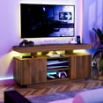 thumbnail image 2 of TV Stand with LED Lights for TVs up to 55 Inch TV Console Storage Cabinet Entertainment Center, 2 of 11