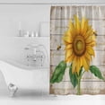 thumbnail image 3 of Shower Curtain Farmhouse Yellow Sunflower Bee Waterproof Shower Curtain Set with Hooks for Bathroom Showers,Stalls and Bathtubs,48x72In Vintage Wood Barn, 3 of 8