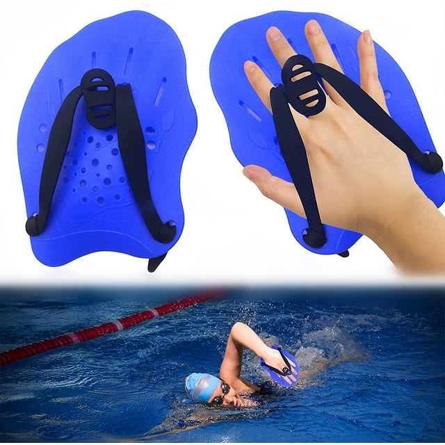 1 Paire de Natation Paddle de Natation de Natation de Conception Hydrodynamique en Silicone Entraînement Paddle, Bleu