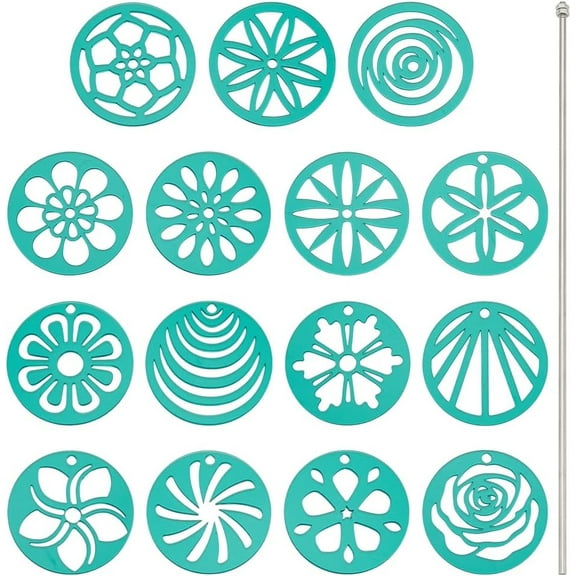 15Pcs Acrylic Soap Kaleidoscope Pull Through Mold Soap Swirl Tool Soap Making Supplies with 11.8Inch Stick for DIY Soap Candle Cake Making