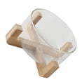 thumbnail image 5 of Ensaladera de vidrio, recipiente transparente resistente al calor para almacenar frutas con base de madera, 5 of 5