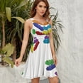thumbnail image 5 of Falling Blocks Women's Tank Dress V Neck Sleeveless Summer Sundress, 5 of 7