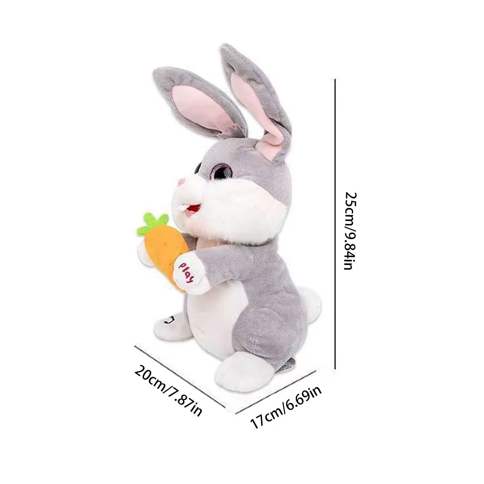Goowood Singing Dancing Bunny Plush Baby Toys Interactive Musical Stuffed Animal Easter Basket Stuffers for Kids Birthday Gifts Grey