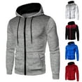 thumbnail image 3 of Men's Hoodies Jackets Long Sleeve Full Zip Up Sweatshirts Slim Fit Warm Coat Sports Sweatshirts with Pocket Fall Winter Clothes for Men, 3 of 5