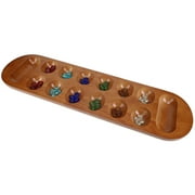 WE Games Coffee Table African Stone Game Mancala - Solid Wood with Walnut Stain