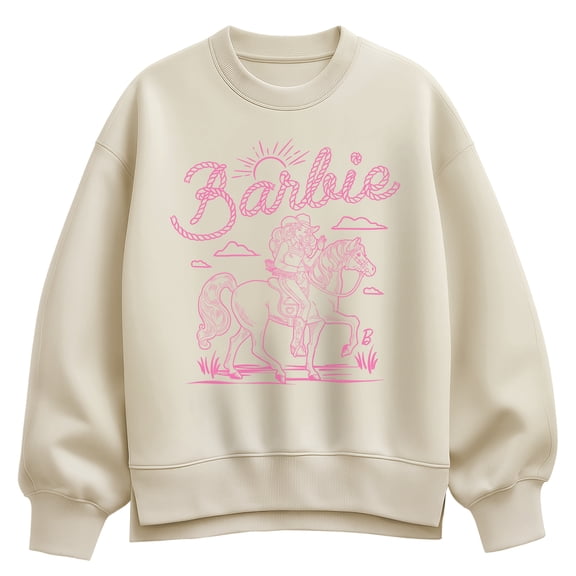 Barbie - Western Horseride - Women's Oversized Fleece Crew Sweatshirt