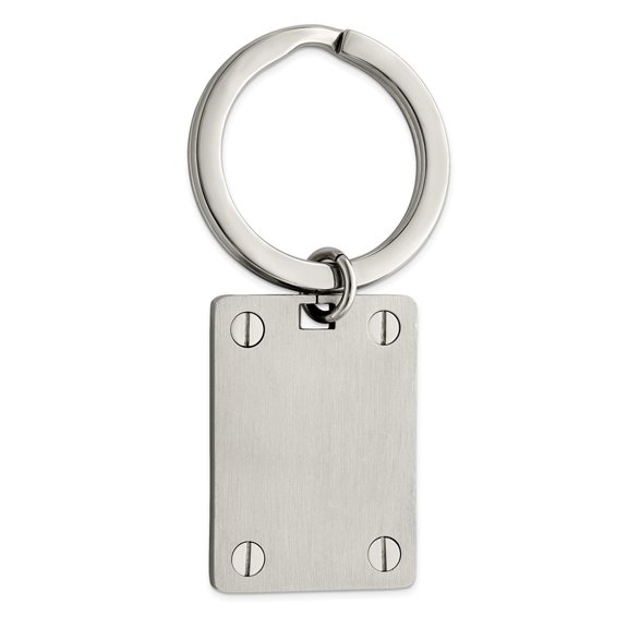 FB Jewels Stainless Steel Polished and Brushed Key Ring