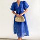 thumbnail image 1 of Vestido Vestido largo de mujer con cintura alta y manga corta con cuello en V (azul XL) Ygjytge Azul T XL para Mujer, 1 of 1
