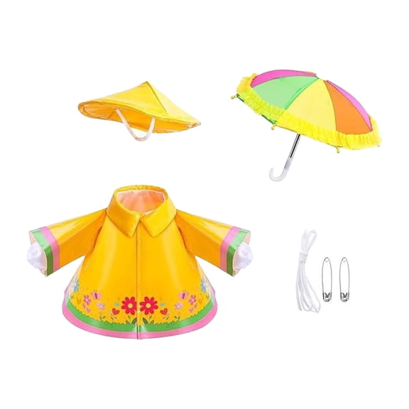 Luckky 3 Pcs/Set Goose Statue Raincoat Outfit,Summer Lawn Porch Goose Clothes with Umbrella Hat for 23 Inch Patio Garden Yard Decoration