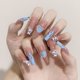 thumbnail image 1 of 24 señoras con arte de uñas, uñas postizas extralargas, parche para decoración de uñas con llama azul, uñas postizas, 24 uñas desmontables Ormromra HMHZ1995, 1 of 4