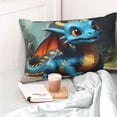 thumbnail image 4 of Balery Adorable Blue Baby Dragon Funda de Cojín Estampada, Regalos para Mujeres, Regalos de Amor para Ella, Regalos para Novia o Esposa, Funda de Almohada-20"x30", 4 of 6