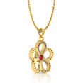 thumbnail image 3 of Garnet & Diamond Daisy Flower Gold Plated Pendant Gift For Religious || Ali Baba Jewellery, 3 of 5
