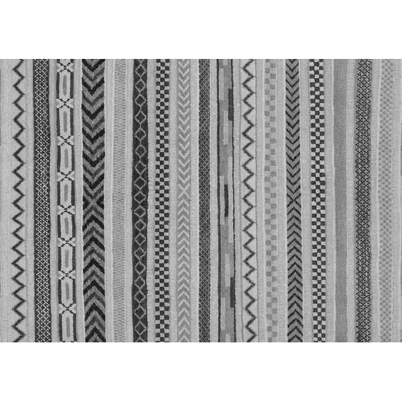 Ahgly Company Indoor Rectangle Abstract Gray Modern Area Rugs, 4' x 6'