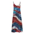 thumbnail image 4 of GERsome Independent Day Dress for Women Summer Maxi Dress V-Neck Sleeveless American Flag Spaghetti Strap Long Dress S-XXL, 4 of 5