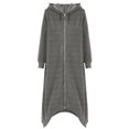 thumbnail image 3 of Women Blouses Dress Hoodie Lady Sweatshirts Petite Women Shirts Hoodies Ladies Zip up Fuzzy Pullover Hoodie Ladies Sweatshirt Long Sweatshirts Hooded Long Sweater Fall Apparel Lady Gray L, 3 of 3