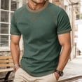 thumbnail image 2 of NinXxx Men's Crew Neck Short Sleeve Soft Breathable Everyday Comfort Tee Green XL Green XL, 2 of 7