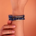 thumbnail image 2 of Leather Wrap Bracelets Crystal Beads Bracelet Boho Cuff Stone Charm Bracelets with Clasp Costume Jewelry for Women Blue {件数}, 2 of 4