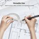 thumbnail image 3 of Angle Protractor Stainless Steel Portable Adjustable 0 to 180 Degree Angle Ruler Finder Angle Measure Tool with 10cm Woodworking Ruler, 3 of 4