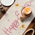 thumbnail image 3 of Easter Bunny Table Runner 70 Inches, Cute Rabbits Spring Daisy Flowers Retro Beige Bed Runner Dresser Scarves Tabletop for Indoor Outdoor Parties/Ceremony/Banquet, 13" x 70", 3 of 8