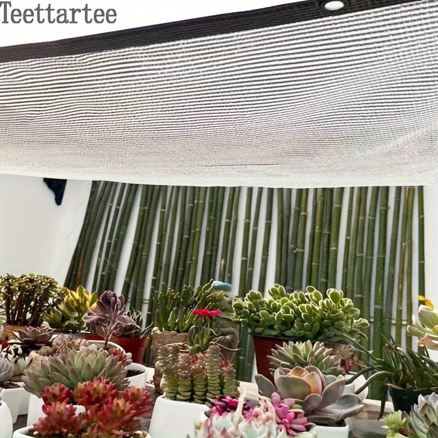 Teettartee Outdoor Reflective Shade Cloth, Silver, 118.1”x 236.2”(3 x 6 m), Aluminum Reflective Sun Shade Cover, Deflect Heat For Cars,Tents,Dog And Hen House, Garden, Patios, Porches, Swimming Pools